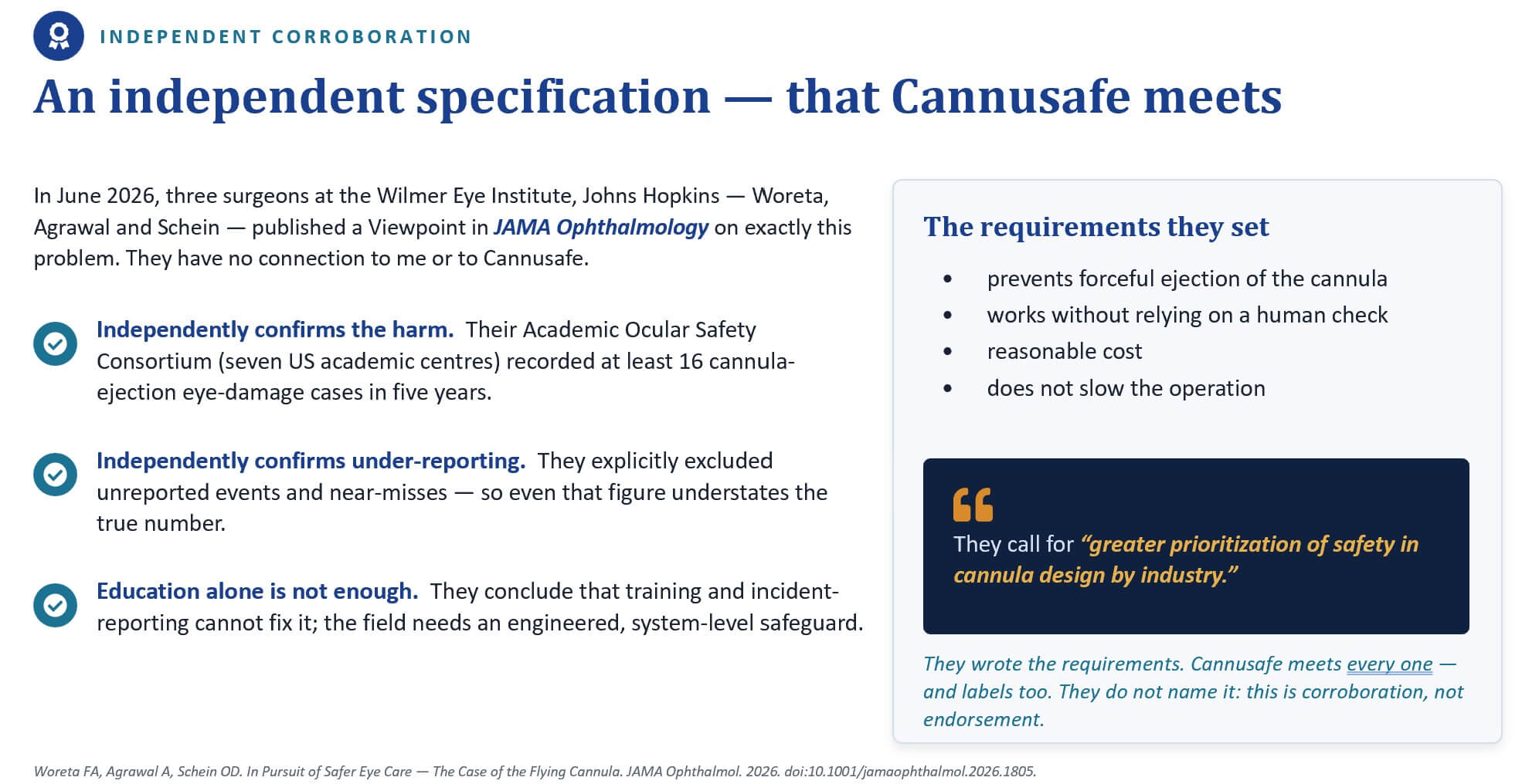 An independent specification - that Cannusafe meets